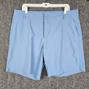 Rhone Commuter Shorts Mens 36 Light Blue 8" Inseam Italian Fabric Stretch Golf